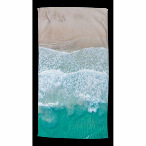 Béžová/tyrkysovomodrá plážová osuška 100x180 cm – Good Morning