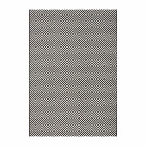 Čierno-biely vonkajší koberec NORTHRUGS Karo, 140 × 200 cm