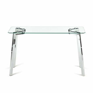 Konzolový stolík so sklenenou doskou v striebornej farbe 40x125 cm – Tomasucci