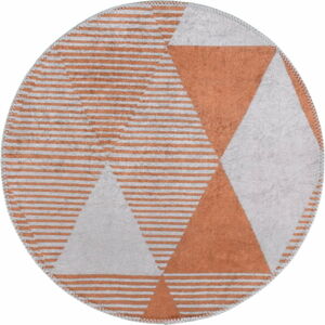 Oranžový umývateľný okrúhly koberec ø 120 cm Yuvarlak – Vitaus