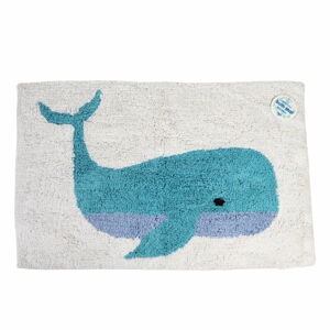 Biela/modrá kúpeľňová predložka 83x52,5 cm Whale – Rex London