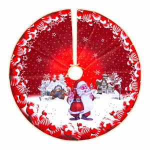Červený okrúhly koberec pod vianočný stromček Casa Selección, ø 100 cm