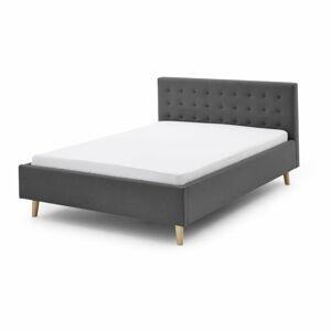 Sivá čalúnená dvojlôžková posteľ 180x200 cm Paros - Meise Möbel