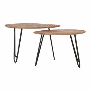 Konferenčné stolíky v súprave 2 ks z mangového dreva v prírodnej farbe 43x68 cm Frisk – LABEL51