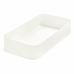 Biely úložný box iDesign Eco, 21,3 x 43 cm