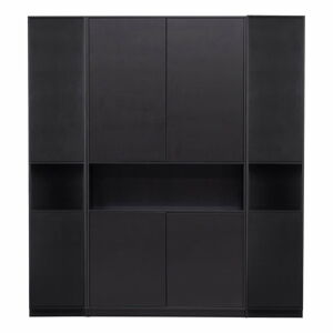 Čierna modulárna knižnica z borovicového dreva 190x210 cm Finca – WOOOD