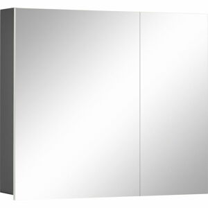 Sivá nástenná kúpeľňová skrinka so zrkadlom Støraa Wisla, 80 x 70 cm