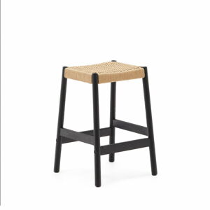 Čierne/v prírodnej farbe barové stoličky v súprave 2 ks z dubového dreva (výška sedadla 66 cm) Yalia – Kave Home