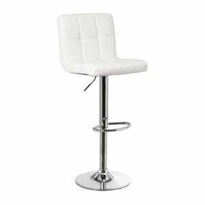 Biele barové stoličky v súprave s nastaviteľnou výškou 2 ks z imitácie kože (výška sedadla 93 cm) – Casa Selección