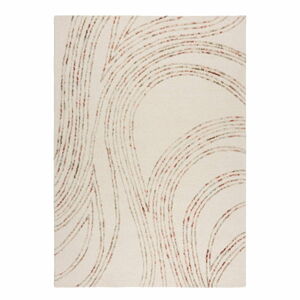 Oranžový/krémovobiely vlnený koberec 160x230 cm Abstract Swirl – Flair Rugs
