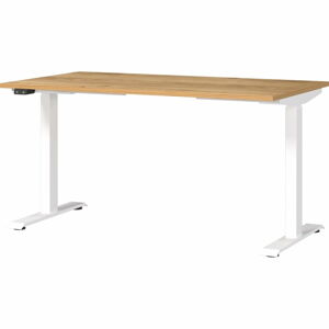Pracovný stôl s elektricky nastaviteľnou výškou s doskou v dubovom dekore 80x140 cm Jet – Germania