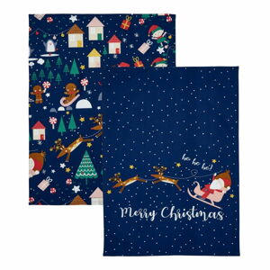 Bavlnené utierky v súprave 2 ks s vianočným motívom 50x70 cm Santa's Christmas Wonderland - Catherine Lansfield