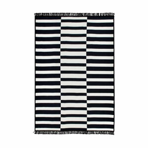 Čierno-biely obojstranný koberec Poros, 80 × 150 cm