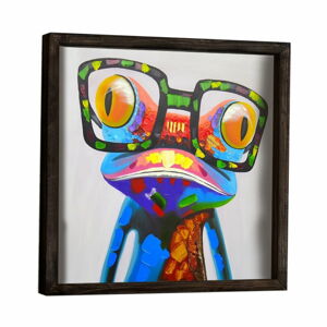 Dekoratívny zarámovaný obraz Frog, 34 × 34 cm