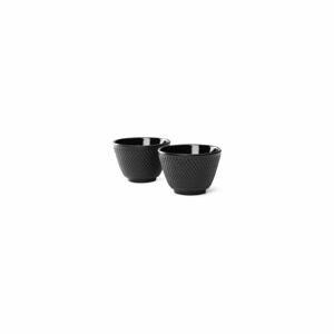 Sada 2 čiernych liatinových hrnčekov na čaj Bredemeijer Jang, ⌀ 7,8 cm