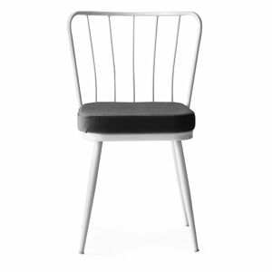 Biele/čierne kovové jedálenské stoličky v súprave 2 ks Yildiz – Kalune Design
