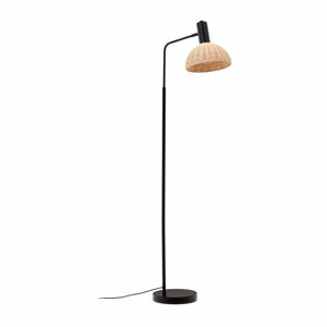 Čierna/v prírodnej farbe stojacia lampa s ratanovým tienidlom (výška  157 cm) Damila – Kave Home
