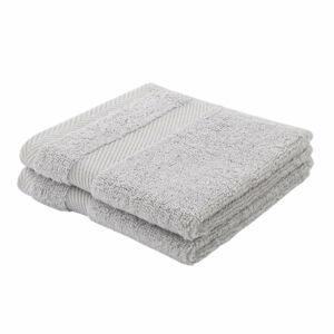 Svetlo šedý bavlnený uterák s prímesou hodvábu 30x30 cm - Bianca