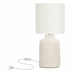 Krémovobiela stolová lampa s textilným tienidlom (výška  32 cm) Iner – Candellux Lighting