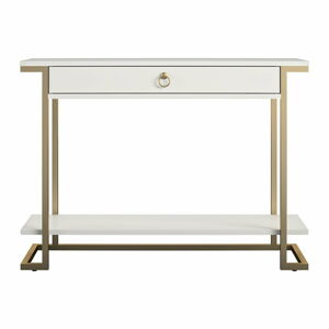 Konzolový stolík v bielo-zlatej farbe CosmoLiving by Cosmopolitan Camila, 106 x 76 cm