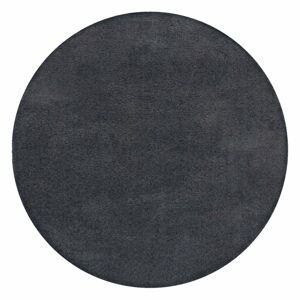 Tmavosivý prateľný okrúhly koberec z recyklovaných vlákien 133x133 cm Fluffy – Flair Rugs