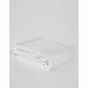 Biely bavlnený pléd na dvojlôžko 200x230 cm Plain – Mijolnir
