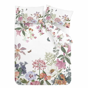 Biele/ružové bavlnené obliečky na jednolôžko 135x200 cm Exotic Garden – RHS
