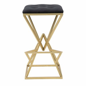Čierna/v zlatej farbe zamatová barová stolička 75 cm Piramid – Mauro Ferretti