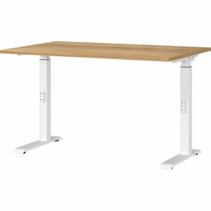 Pracovný stôl s nastaviteľnou výškou s doskou v dubovom dekore 80x120 cm Downey – Germania