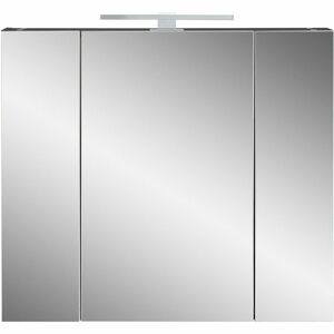 Tmavosivá kúpeľňová skrinka so zrkadlom 76x71 cm - Germania