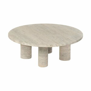 Béžový kamenný okrúhly konferenčný stolík ø 75 cm Volos – Blomus