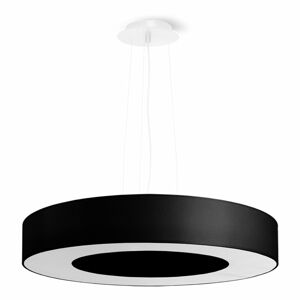Čierne závesné svietidlo s textilným tienidlom ø 50 cm Galata Slim – Nice Lamps