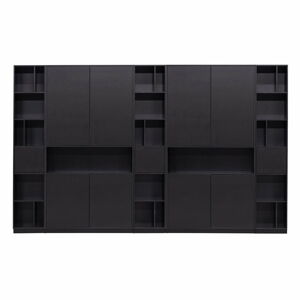 Čierna modulárna knižnica z borovicového dreva 340x210 cm Finca – WOOOD