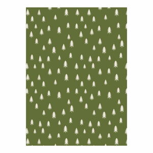 5 hárkov zeleného baliaceho papiera eleanor stuart Christmas Trees, 50 x 70 cm