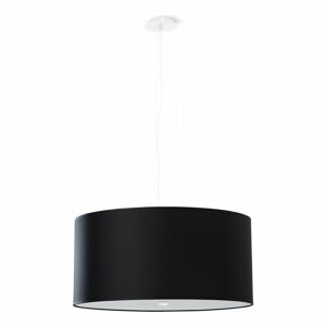 Čierne závesné svietidlo s textilným tienidlom ø 50 cm Volta – Nice Lamps