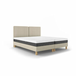 Béžová dvojlôžková posteľ Mazzini Beds Lotus, 140 x 200 cm