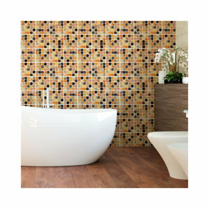 Sada 9 nástenných samolepiek Ambiance Wall Decal Tiles Mosaics Sanded Grade, 15 × 15 cm