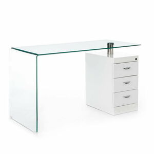 Pracovný stôl so sklenenou doskou 65x125 cm – Tomasucci
