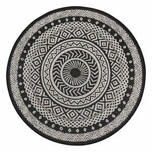 Čierno-sivý vonkajší koberec Ragami Round, ø 120 cm
