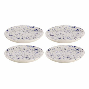 Biele/modré dezertné kameninové taniere v súprave 4 ks ø 18 cm Carnival – Ladelle