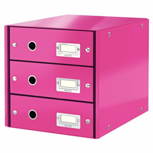 Ružový kartónový organizér na dokumenty Click&Store - Leitz