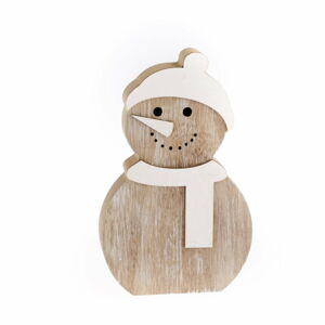 Drevená dekorácia v tvare snehuliaka Dakls, výška 14,2 cm