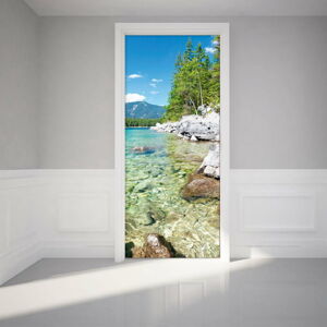 Adhezívna samolepka na dvere Ambiance Crystal Lake, 83 x 204 cm