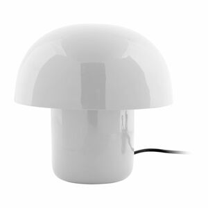 Biela stolová lampa s kovovým tienidlom (výška  20 cm) Fat Mushroom – Leitmotiv