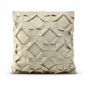 Béžová vlnená obliečka na vankúš HF Living Felt Origami, 50 × 50 cm