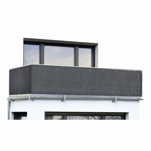 Čierna plastová balkónová zástena 500x85 cm – Maximex