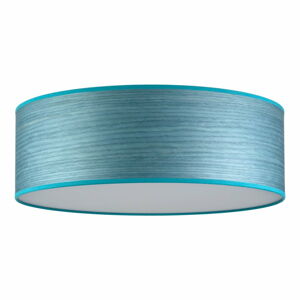 Modré stropné svietidlo z prírodnej dyhy Ocho Sotto Luce XL, ⌀ 45 cm