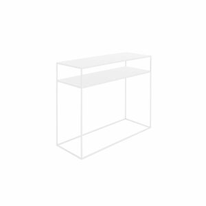 Biely konzolový kovový stôl s policou CustomForm Tensio, 100 x 35 cm