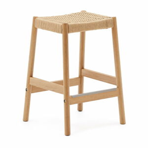 Barové stoličky v súprave 2 ks z dubového dreva v prírodnej farbe (výška sedadla 66 cm) Yalia – Kave Home