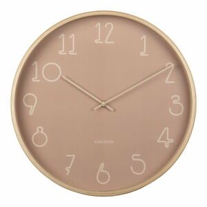 Ružové nástenné hodiny Karlsson Sencillo, ø 40 cm